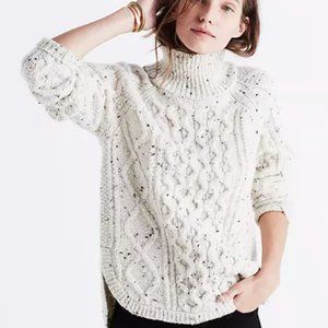 Madewell Cableknit Shirttail Turtleneck Sweater